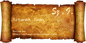 Sztanek Iván névjegykártya
